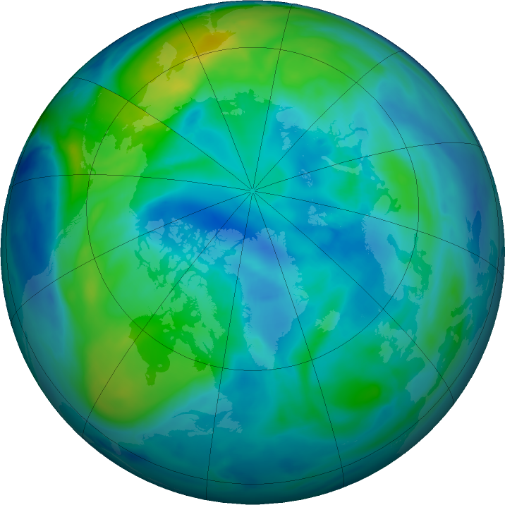 Arctic ozone map for 16 October 2020